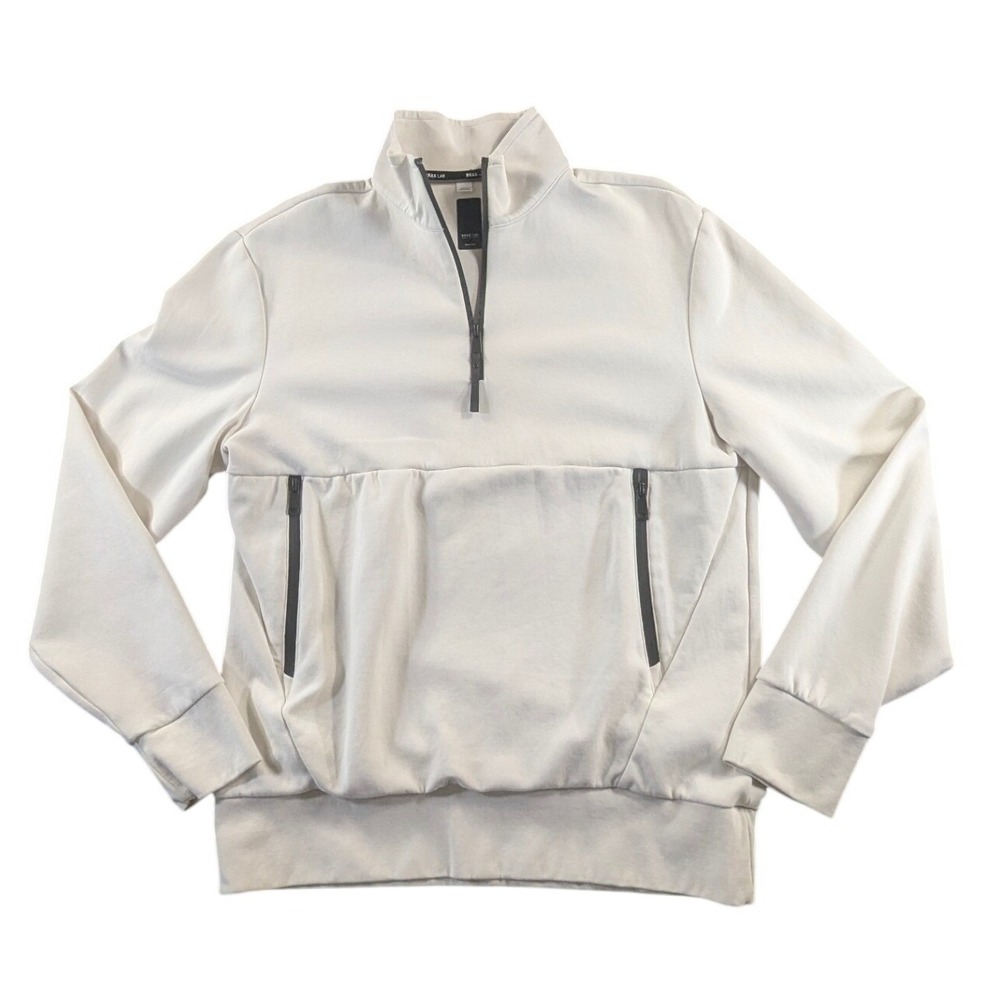 BRAX LAB Lovis Quarter Zip‎ Technical Pullover Off White Cream Size M